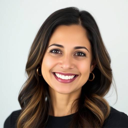 Retrato sorrindo de Carla Pereira, especialista em ediäão e tratamento de imagens