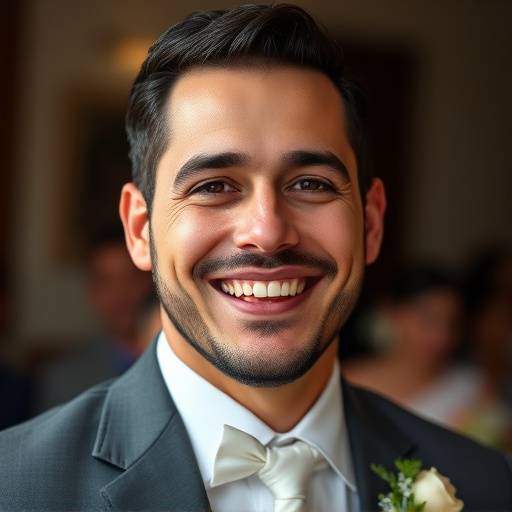 Retrato sorrindo de Ricardo Alves, fotógrafo especialista em casamentos e eventos